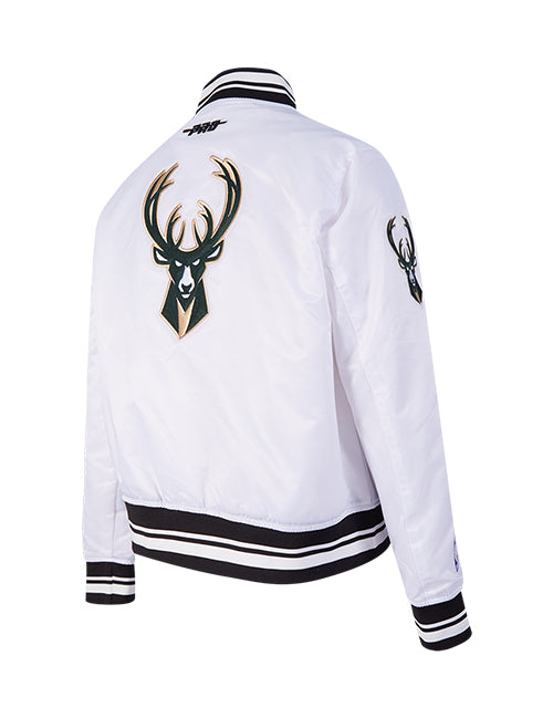 Women's Pro Standard Ransom Milwaukee Bucks Satin Jacket-back