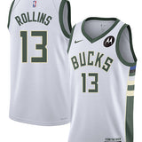 Nike 2022 Association Edition Ryan Rollins Milwaukee Bucks Swingman Jersey-collage