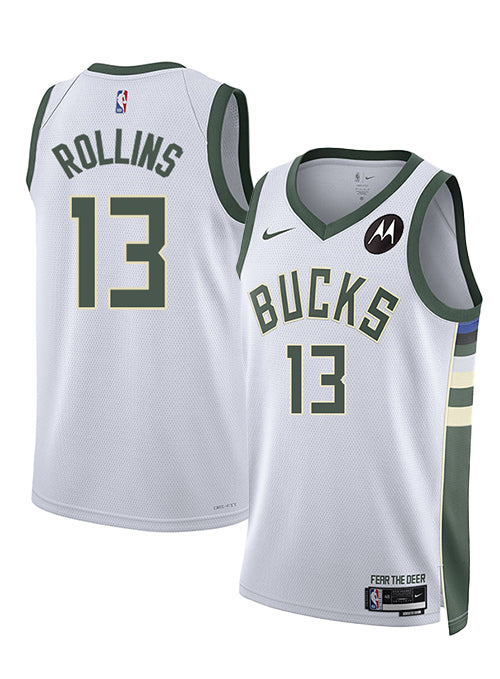 Nike 2022 Association Edition Ryan Rollins Milwaukee Bucks Swingman Jersey-collage