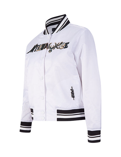 Women's Pro Standard Ransom Milwaukee Bucks Satin Jacket-angled front