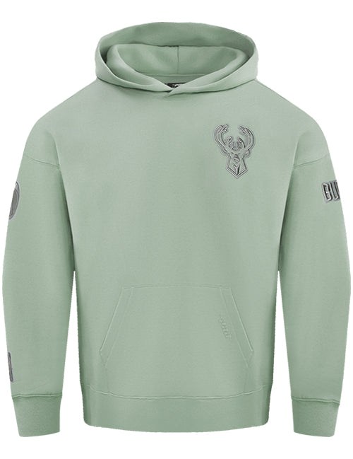 Pro Standard Neutral Moss Milwaukee Bucks Hooded Sweatshirt-front