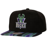 Mitchell & Ness HWC '93 Milwaukee Bucks Blur Snapback Hat-front