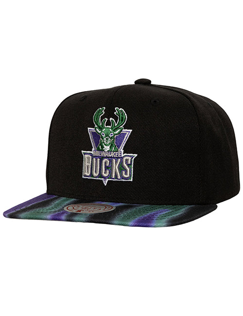 Mitchell & Ness HWC '93 Milwaukee Bucks Blur Snapback Hat-front