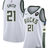 Nike 2022 Association Edition Tyler Smith Milwaukee Bucks Swingman Jersey-collage