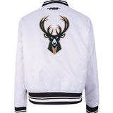 Women's Pro Standard Ransom Milwaukee Bucks Satin Jacket-back