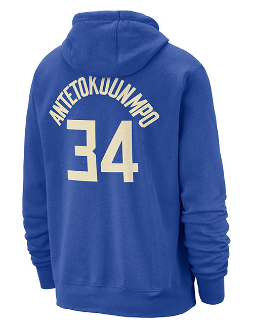 Nike 2024-25 City Edition Giannis Antetokounmpo Milwaukee Bucks Hooded Sweatshirt-back