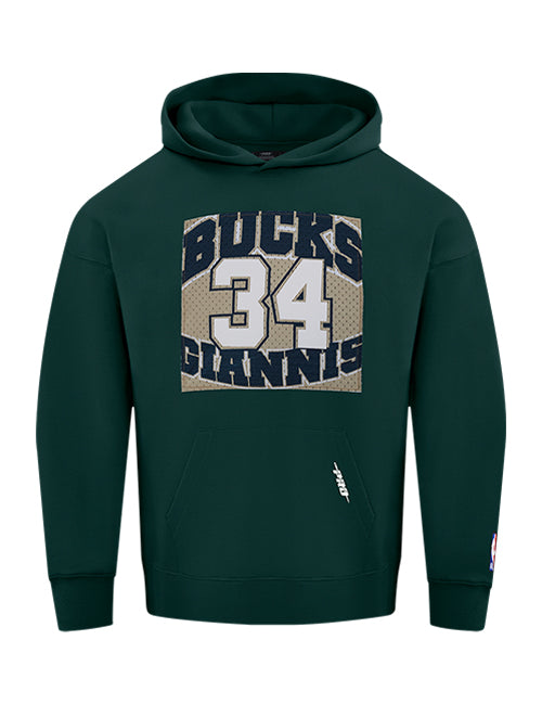 Pro Standard Made To Play Giannis Antetokounmpo Milwaukee Bucks Hooded Sweatshirt-front
