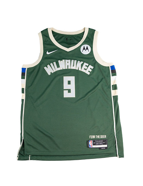 Signed Nike 2022 Icon Edition Bobby Portis Jr. Milwaukee Bucks Swingman Jersey-front