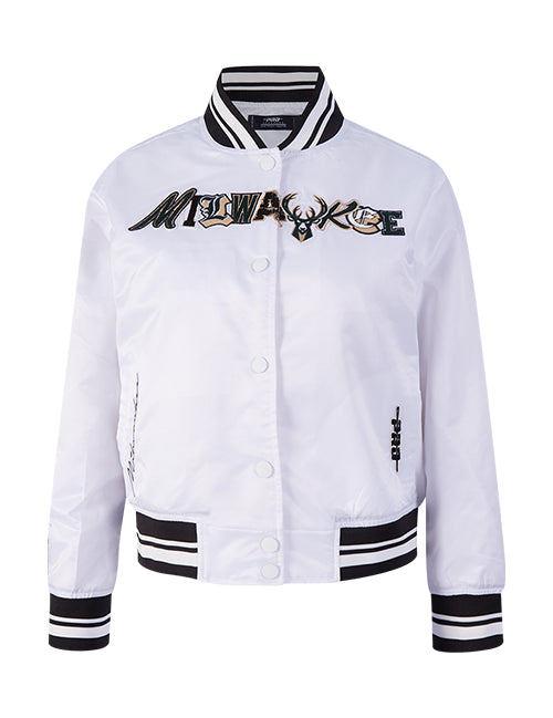 Women's Pro Standard Ransom Milwaukee Bucks Satin Jacket-front