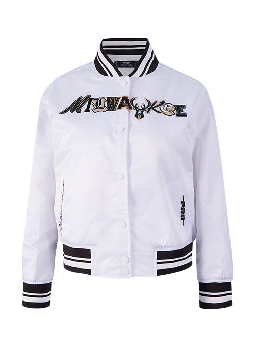 Women's Pro Standard Ransom Milwaukee Bucks Satin Jacket-front