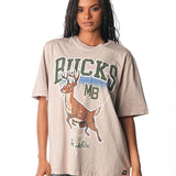 The Wild Collective x Bucks In Six Jumping Buck Milwaukee Bucks T-Shirt-female front