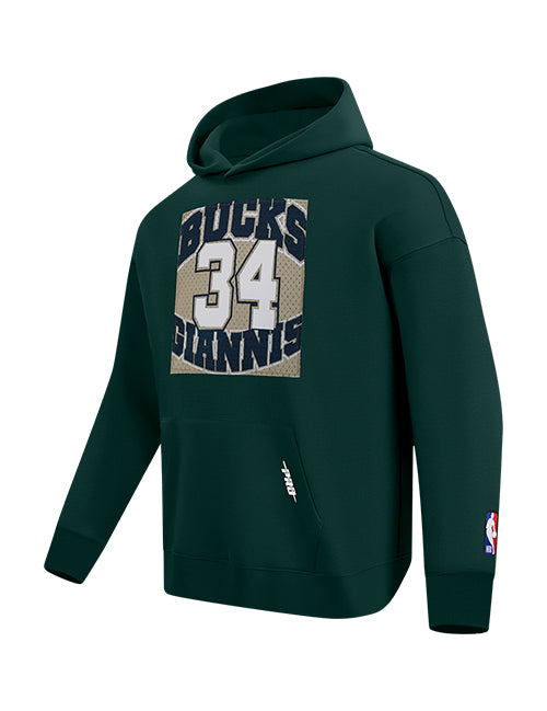 Pro Standard Made To Play Giannis Antetokounmpo Milwaukee Bucks Hooded Sweatshirt-angled front