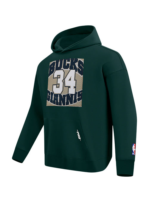 Pro Standard Made To Play Giannis Antetokounmpo Milwaukee Bucks Hooded Sweatshirt-angled front