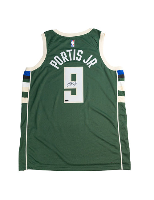 Signed Nike 2022 Icon Edition Bobby Portis Jr. Milwaukee Bucks Swingman Jersey=back