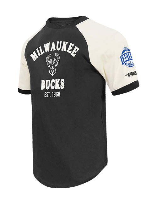 Pro Standard First Time Milwaukee Bucks Drop Hem T-Shirt-angled front