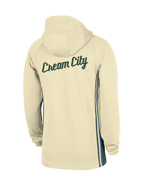 Nike City Edition 25-26 Game Theatre Milwaukee Bucks 1/4 Zip Hooded Sweatshirt-back