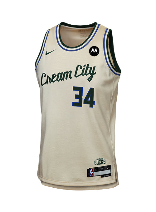 Youth Nike 2025-26 City Edition Giannis Antetokounmpo Milwaukee Bucks Swingman Jersey-front