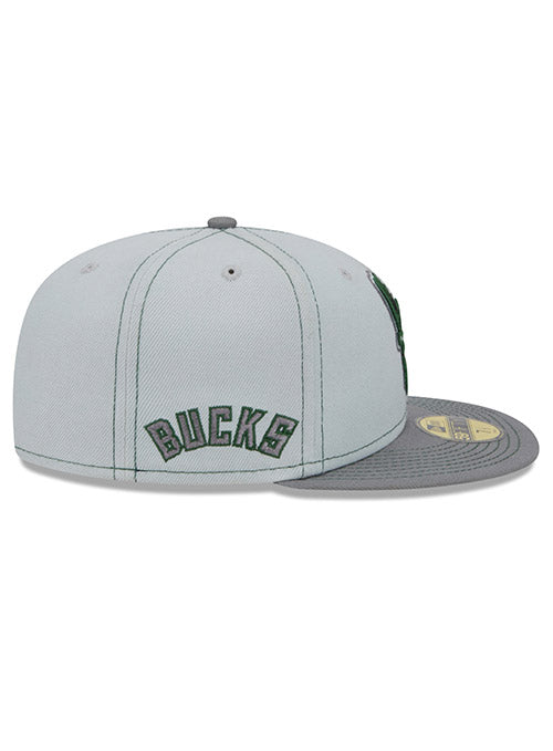New Era 59Fifty Gray Pop Milwaukee Bucks Fitted Hat - Right Side View