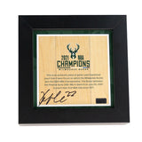 Signed Artsman Khris Middleton Milwaukee Bucks Court Championship Frame 7"x7"