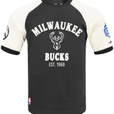 Pro Standard First Time Milwaukee Bucks Drop Hem T-Shirt-front