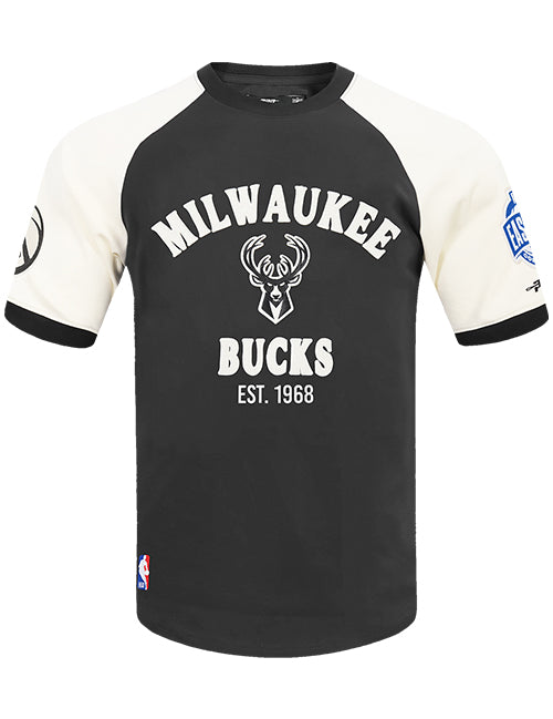 Pro Standard First Time Milwaukee Bucks Drop Hem T-Shirt-front