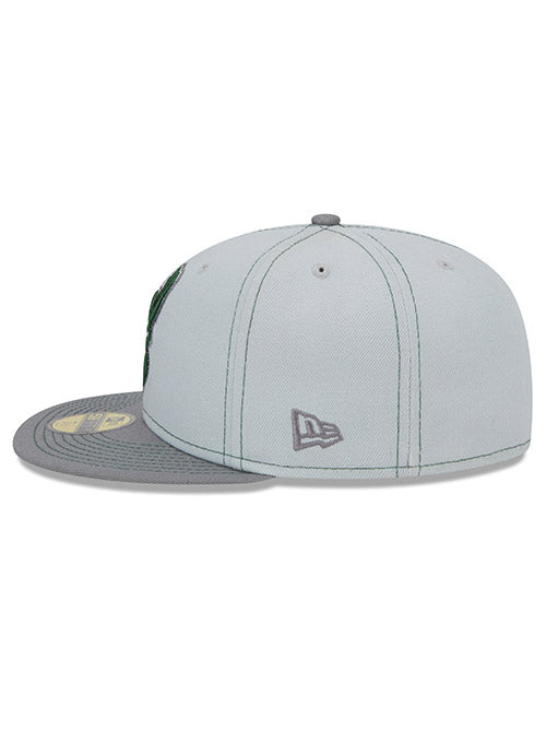 New Era 59Fifty Gray Pop Milwaukee Bucks Fitted Hat - Left Side View