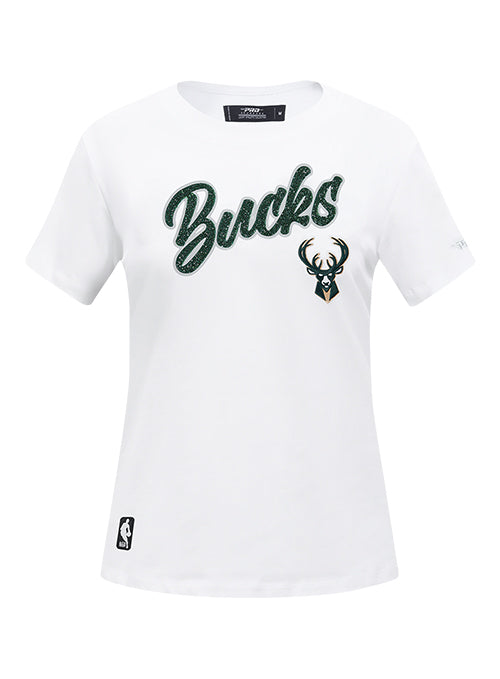 Women's Pro Standard Crystalline White Milwaukee Bucks T-Shirt-front