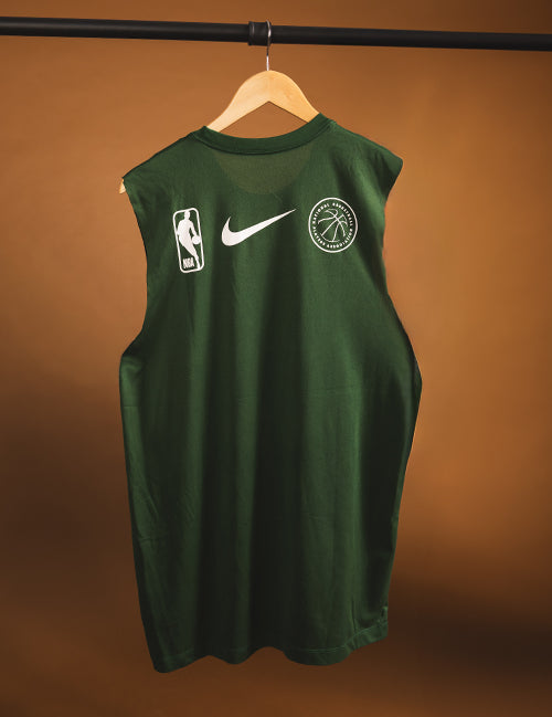 Game Worn Nike 2025 Black History Month Giannis Antetokounmpo Milwaukee Bucks Shooting T-Shirt-back