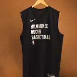 Game Worn Nike On-Court Giannis Antetokounmpo Milwaukee Bucks Shooting T-Shirt-front