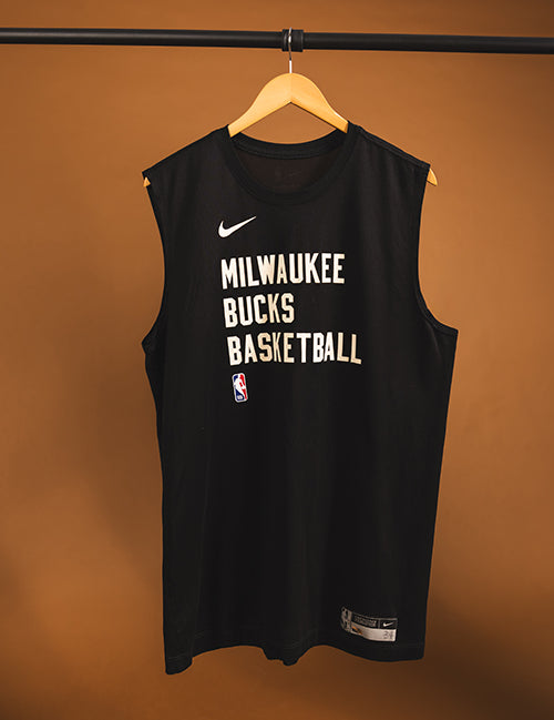 Game Worn Nike On-Court Giannis Antetokounmpo Milwaukee Bucks Shooting T-Shirt-front