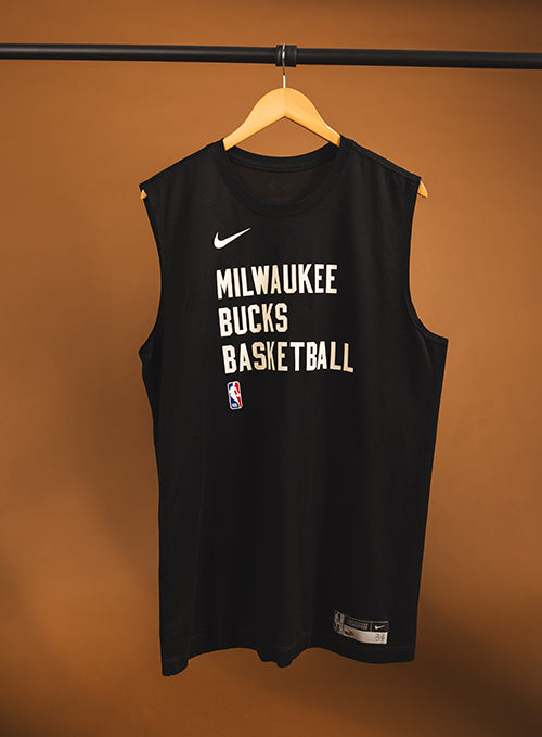 Game Worn Nike On-Court Giannis Antetokounmpo Milwaukee Bucks Shooting T-Shirt-front
