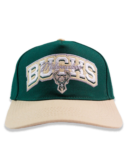 Pro Standard Two-Tone Stacked Milwaukee Bucks Adjustable Hat-front