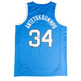 Signed Nike 2024 Olympics Giannis Antetokounmpo Greece Swingman Jersey-BACK