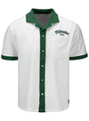 The Wild Collective Button Up Milwaukee Bucks Bowling Shirt In White & Green - Front View