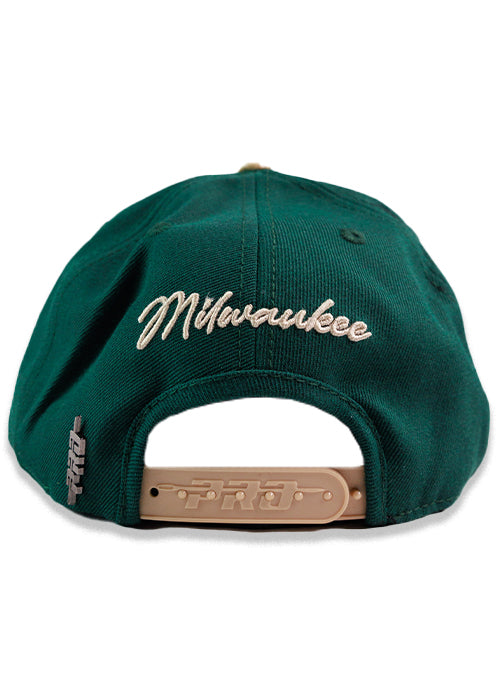 Pro Standard Two-Tone Stacked Milwaukee Bucks Adjustable Hat-back