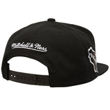 Mitchell & Ness Milwaukee Bucks Black and White Evergreen Snapback Hat-back