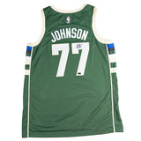 Signed Nike 2022 Icon Edition AJ Johnson Milwaukee Bucks Swingman Jersey-back