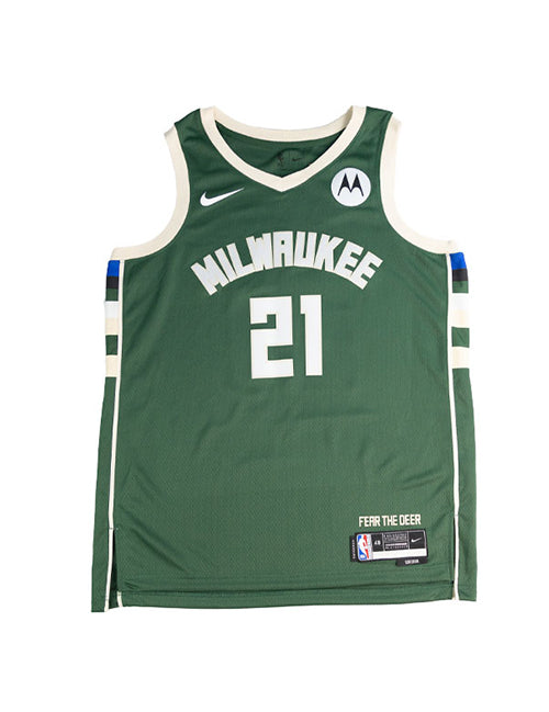 Signed Nike 2022 Icon Edition Tyler Smith Milwaukee Bucks Swingman Jersey-front
