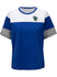 Women's Antigua Flip Icon State Milwaukee Bucks T-Shirt In Blue, White & Grey - Front View