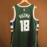 Signed Nike 2022 Icon Edition Kyle Kuzma Milwaukee Bucks Swingman Jersey-back