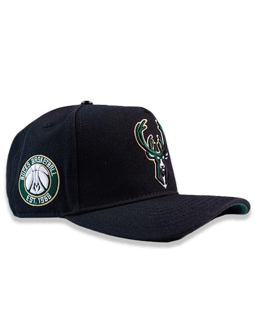 Pro Standard Split Logo Milwaukee Bucks Snapback Hat-right