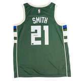 Signed Nike 2022 Icon Edition Tyler Smith Milwaukee Bucks Swingman Jersey-back