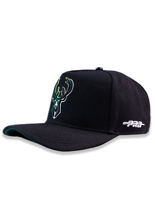 Pro Standard Split Logo Milwaukee Bucks Snapback Hat-left