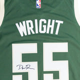 Signed Nike 2022 Icon Edition Delon Wright Milwaukee Bucks Swingman Jersey-signature