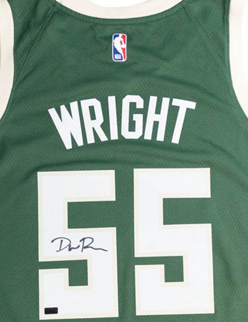 Signed Nike 2022 Icon Edition Delon Wright Milwaukee Bucks Swingman Jersey-signature