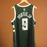 Signed Nike 2022 Icon Edition Bobby Portis Jr. Milwaukee Bucks Swingman Jersey-back