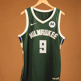 Signed Nike 2022 Icon Edition Bobby Portis Jr. Milwaukee Bucks Swingman Jersey-front