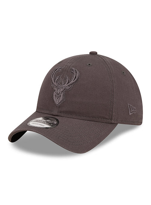 New Era Classic 2.0 Steel Milwaukee Bucks Adjustable Hat In Grey - Angled Left Side View