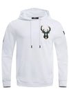 Pro Standard Logos White Milwaukee Bucks Hooded Sweatshirt - Front View