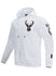 Pro Standard Logos White Milwaukee Bucks Hooded Sweatshirt - Front Left View